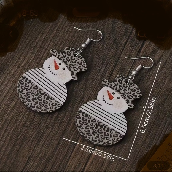 Festive Reindeer and Snowman Earrings Set both pair - Picture 2 of 2